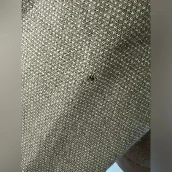 Vince. Men’s New Camel/Pearl Birds Eye Wool & Cashmere Quarter Zip Pullover - Picture 4 of 9